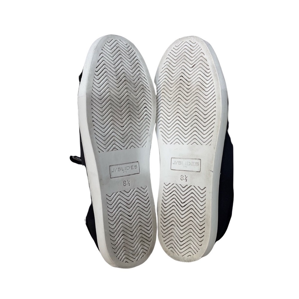 J/Slides NYC Alpha Satin Pom Poms Sneaker Black Lace Up Size 8.5 Platform - Picture 9 of 11